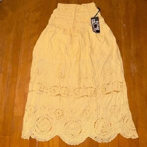 Yellow Lace Maxi Skirt